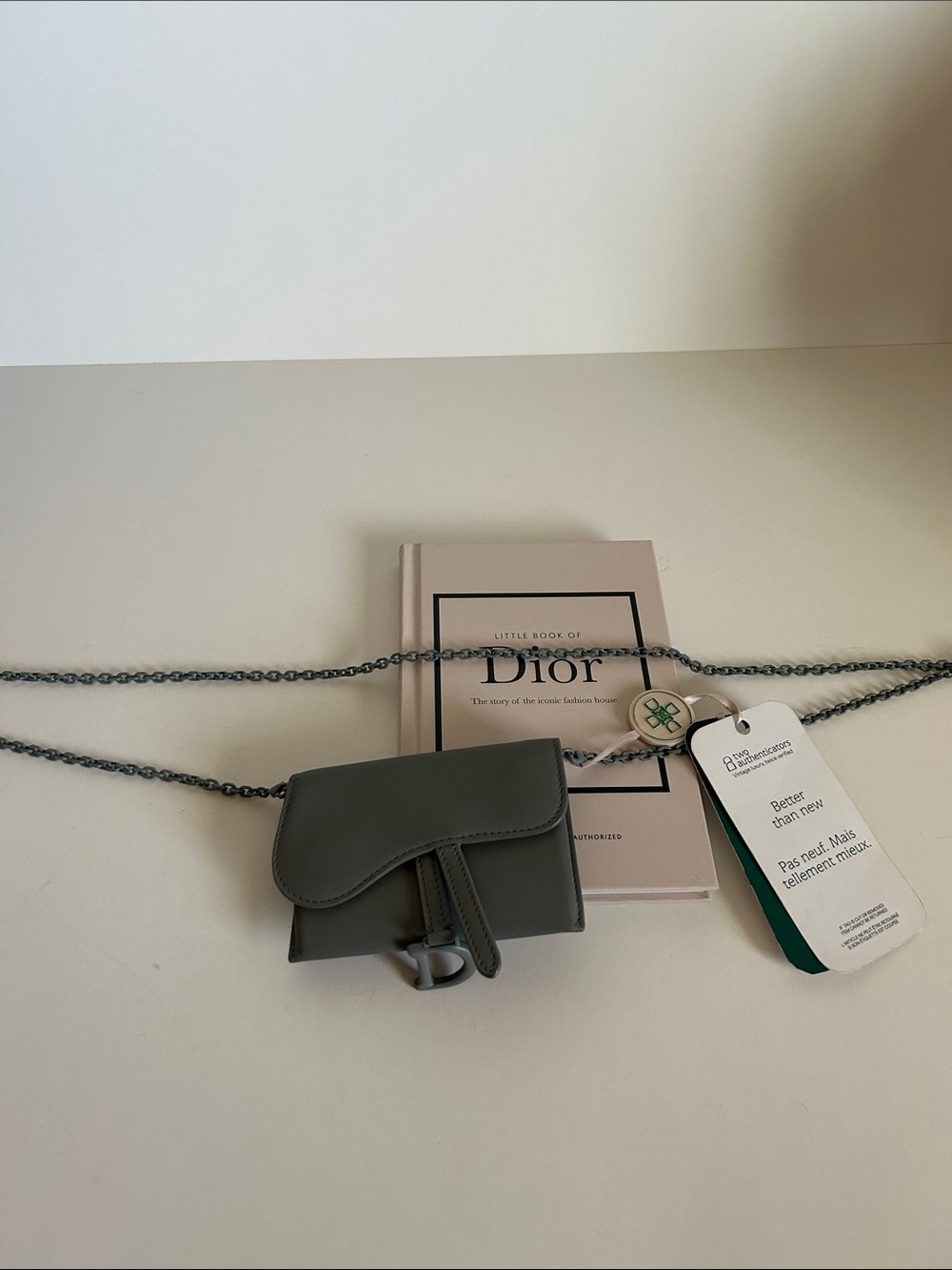 Dior Dark Gray Leather Saddle Crossbody Bag - Picture 4 of 4